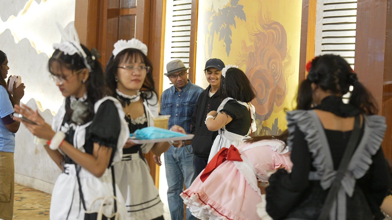Cosplayers and community members at a local event